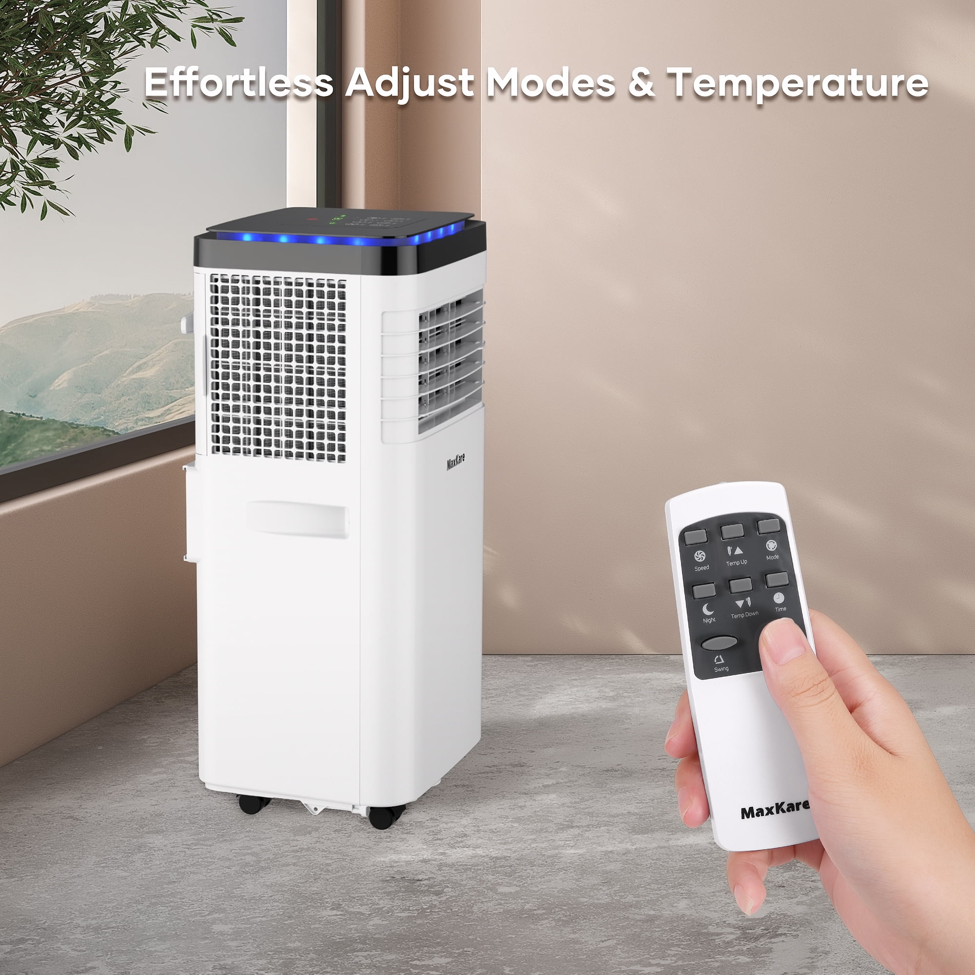 MaxKare Portable Air Conditioner, 8000 BTU with Cooler, Dehumidifier  Cooling Rooms up to 150 Sq.ft with Remote Control