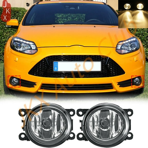 For 2012-2014 Ford Focus 2PCS Front Bumper Halogen Fog Lights Driving Lamps e