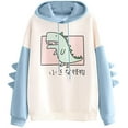 thumbnail image 1 of Sudadera de dinosaurio para mujer, camisetas de empalme de manga larga, sudaderas con capucha bonitas de dibujos animados, jersey informal para adolescentes y niñas Zhivalor WMZL-2134-29, 1 of 4