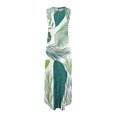 thumbnail image 4 of Lenago Hauts pour Femmes Grande Taille Chic Décontracté Robe Longue Imprimée Sans Manches à Col Rond Robes d'Été de Plage en Liquidation, 4 of 5