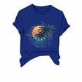 thumbnail image 4 of Tittly T Shirts for Women Graphic Tees Women's Loose Printed Short Sleeved Shirt Summer Casual Cotton Short Sleeved Shirt Tshirts Shirts Spring Tops for Women Blue L, 4 of 6