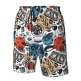 thumbnail image 6 of Uemuo French Food Pattern Men's Swim Trunks Hawaiian Beach Bathing Suit Swimsuits Beach Quick-Dry Shorts with Pockets-Medium, 6 of 9