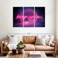 thumbnail image 2 of Elephant Stock Keep Calm Neon Wall Art - Horizontal Multi Panel Canvas - Living Room Wall Decor - Inspirational And Typography Multi Panel - Pink And Blue Decor - 57" x 36", 2 of 4