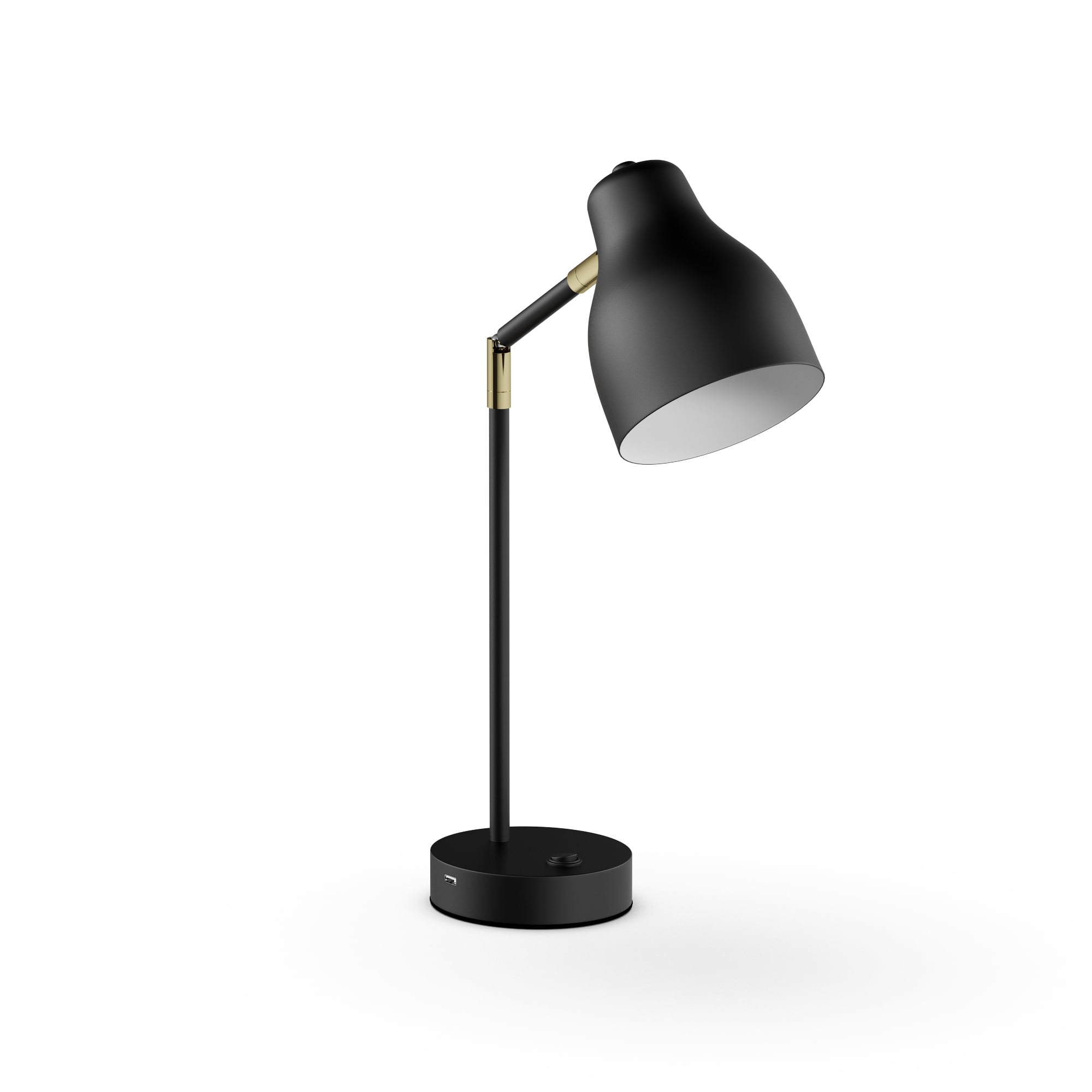 Better Homes & Gardens Linear Metal Office Desk Lamp with LED Bulb and USB Port, Black