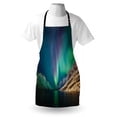 thumbnail image 3 of Nature Apron Mystical Aurora Borealis above the Rocky Hills Magnetic Poles Solar Space Panorama, Unisex Kitchen Bib Apron with Adjustable Neck for Cooking Baking Gardening, Jade Green, by Ambesonne, 3 of 3