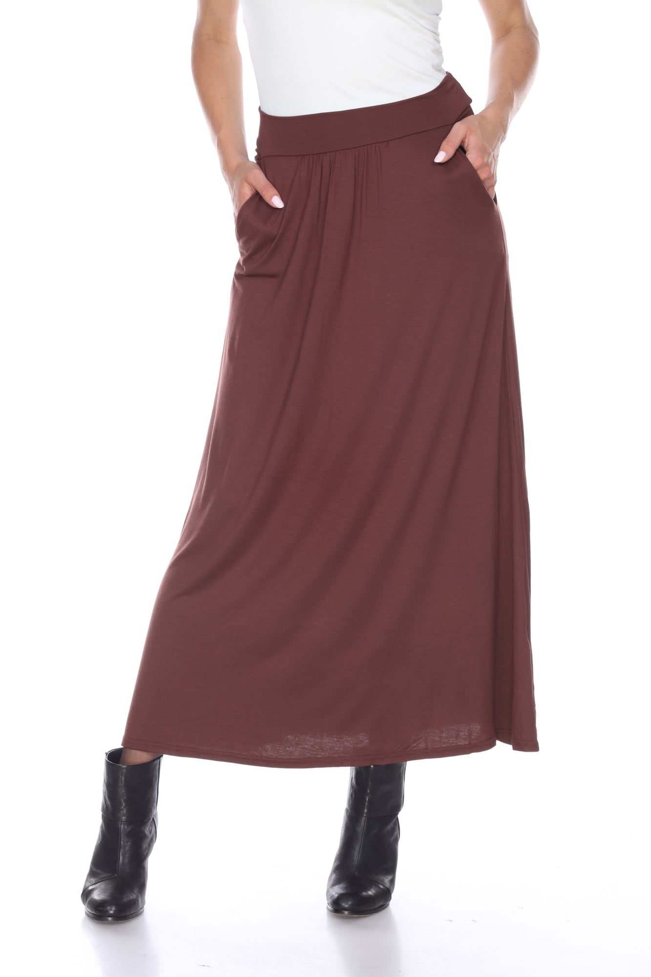 white maxi skirt with pockets
