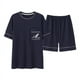 thumbnail image 1 of Pijamas de hombre de talla grande 5XL, de 200 kg de grasa, de manga corta, pantalones cortos, de verano, con cuello redondo, ropa informal para el hogar para papá, 1 of 5