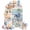 Blue off-white, variant on Sea Turtle Ocean Arch Backdrop Cover 6.6Ft, Wedding Arch Covers Stretchy Backdrop, Summer Beach Coastal Coral Wooden Fitted 2 Sided Arched Photo Background for Birthday Party Decorations