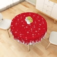 thumbnail image 6 of Duangreer Retro Christmas 60''Round Tablecloth, Christmas Tree Elk Silhouette Print Washable Picnic Table Cover for Camping, Dining, Indoor and Outdoor, 6 of 6