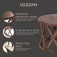 thumbnail image 4 of COZAYH Table Basse Ronde Rustique avec Base à Motif en X pour Salon, Brun, 4 of 10