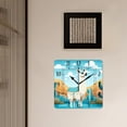 thumbnail image 3 of 16 Inch Wall Clock Battery Operated Square Clock Decorative for Office, Kitchen, Outdoor, Living Room，Festive Llama Or Alpaca Design, 3 of 4