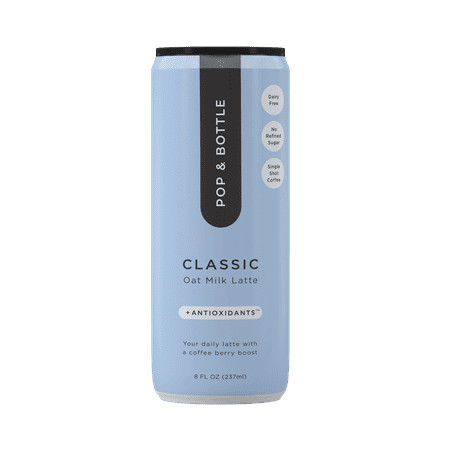 Pop & Bottle Classic Oat Milk Latte + Antioxidants, 8 fl oz