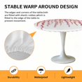 thumbnail image 2 of Elastic Fitted Round Tablecloth, Red Polka Dots Waterproof Stretch Table Cover for 55"-60" Tables, Vintage Abstract Art Watercolor Washable Outdoor Tablecloths for Patio, Picnic, Camping, 2 of 9