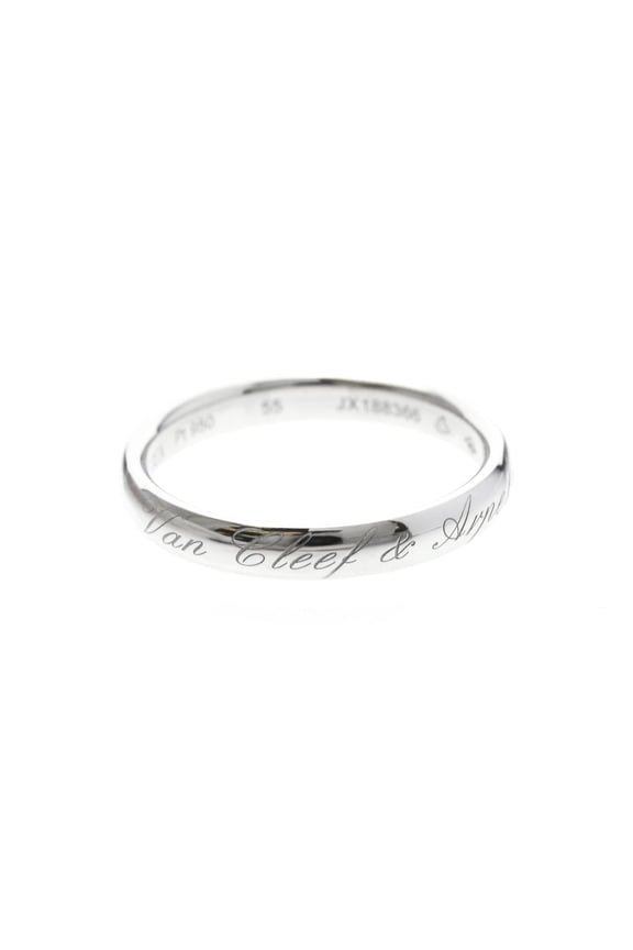 Pre-Owned Van Cleef & Arpels Senior Tulle Ring Platinum Fashion No Stone Band Ring Silver