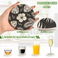 6 Pcs Woven Drink Coasters Set with Metal Stand, Black and White Plants ...