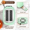 thumbnail image 5 of Mecity Smart Touch Screen Toaster 2 Slice, Retro Wide Slot Stainless Steel Toaster with 6 Browning Levels, Reheat & Defrost, for Bagel, Toast, Bread, Removable Crumb Tray, Green, 5 of 9
