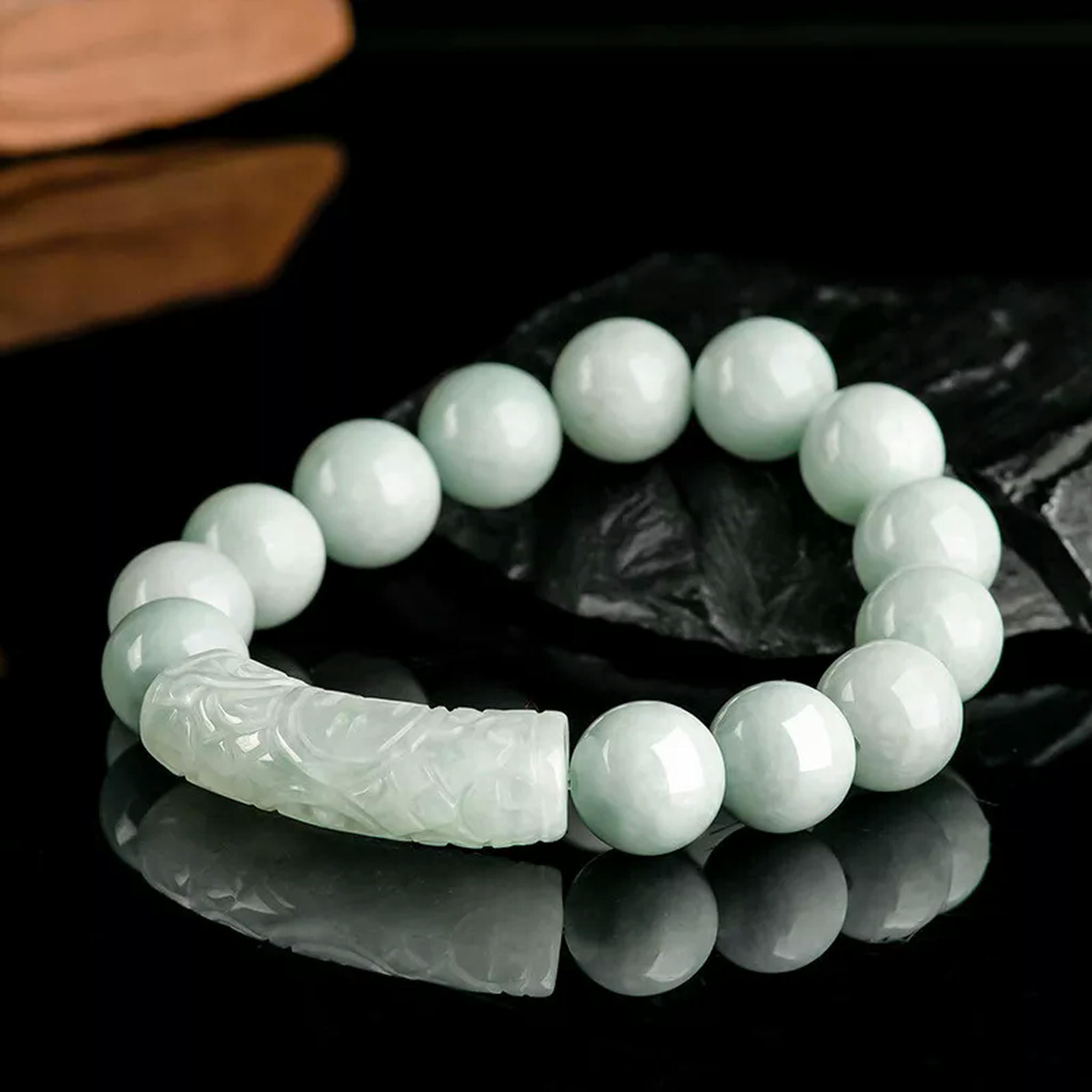 EOEMY Burmese Jadeite Bead Bracelets Natural Luxury Jewelry White Gifts Women Jade