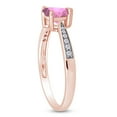 thumbnail image 4 of AFFY Simulated Pink Tourmaline & White Cubic Zirconia Solitaire Heart Promise Ring 14K Rose Gold Over Sterling Silver Gift For Her Ring Size-6, 4 of 7