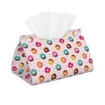 thumbnail image 2 of Lsque Colorful Donuts Printed Long Tissue Box Cover Holder, Facial Paper Organizer Dispenser,Triangle with Bottom Belt, PVC Leather Decorative Organizer, 2 of 9
