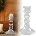 thumbnail image 2 of 2pcs Taper Candle Holders Bulk, Clear Glass Candlestick Holders for Centerpieces, Modern Wedding Decor,Elegant Table Decorations for Dining, Anniversary,Party&Home Centerpiece Decor, 2 of 7
