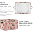 thumbnail image 2 of GZHJMY Floral Beautiful Pink Pastel Rose Storage Bin for Toy Storage Basket Dirty Clothes Sundries Office Home Closet Shelf Cube Box Waterproof Laundry Basket Collapsible Organizer, 2 of 7