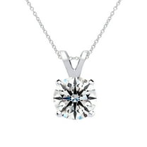 SuperJeweler 1 Carat Lab Grown Diamond Solitaire Necklace In Sterling Silver With Free Chain For Women