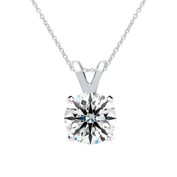 SuperJeweler 1 Carat Lab Grown Diamond Solitaire Necklace In Sterling Silver With Free Chain For Women
