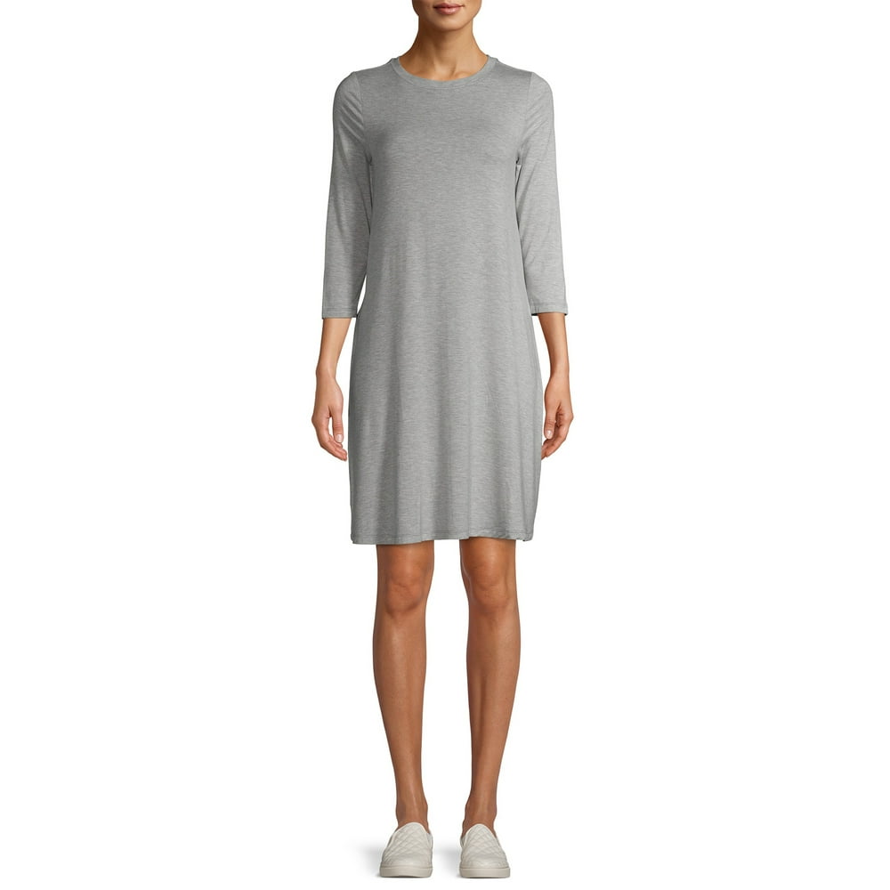 Time and Tru Time and Tru Women's 3/4 Sleeve Knit Dress