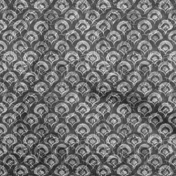 oneOone Cotton Poplin Twill Gray Fabric Asian Batik-Japanese Pattern Quilting Supplies Print Sewing Fabric By The Yard 56 Inch Wide