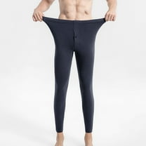 DPTALR George Men's Winter Fleece Lined Thermal Leggings,Warm Thick Soft Stretchy Tights,Navy Big and Tall Men XL