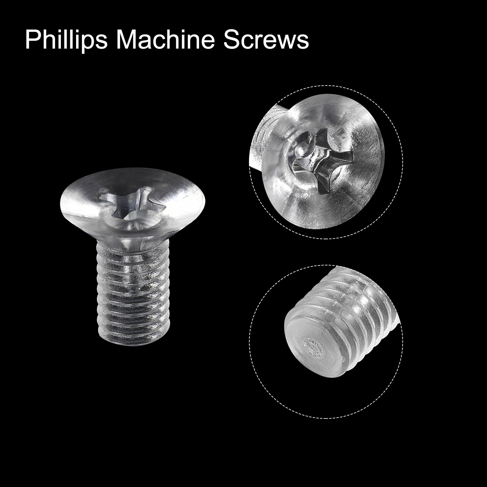 10 PCS White Nylon M6x12mm Pan Head Phillips Machine Screws - Nylon66/PC Material, 94V-2 Rated