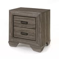 thumbnail image 4 of Contemporary Three-Tone Gray Finish Nightstand Perched atop Metal Legs Acacia Veneer Modern Bedroom Furniture, 4 of 7