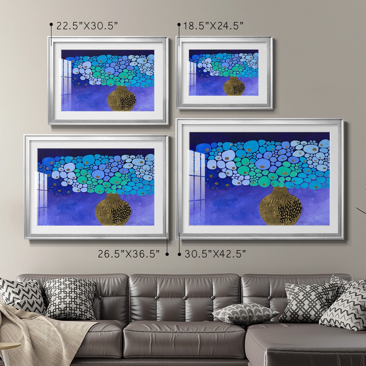 Blue Poppies II Premium Framed Print - Ready to Hang