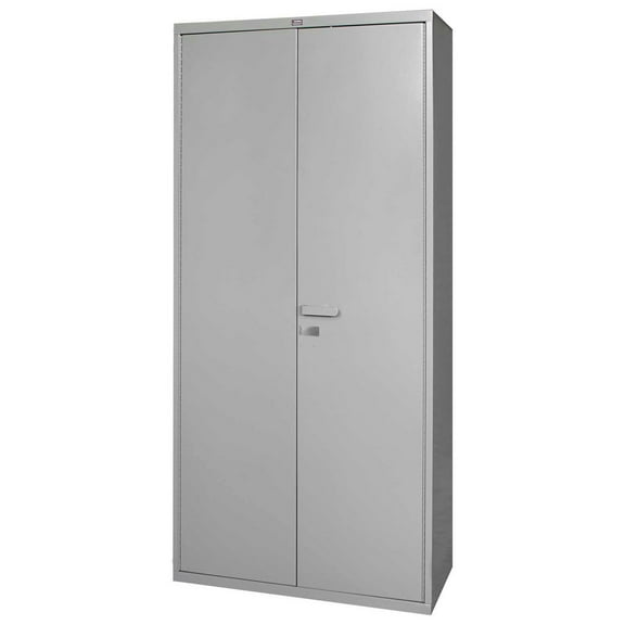 Global Industrial All-Welded Heavy Duty Storage Cabinet, 16 Gauge, 36"Wx18"Dx84"H, Gray