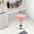 thumbnail image 2 of Costway Set of 2 Adjustable Vanity Stool 360° Swivel Storage Makeup Chair with Tray Pink, 2 of 10