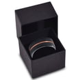thumbnail image 3 of P. Manoukian Tungsten Wedding Band Ring 8mm for Men Women Black & 18K Rose Gold Plated Center Line Pipe Cut Brushed Polished Lifetime Guarantee Size 7, 3 of 4