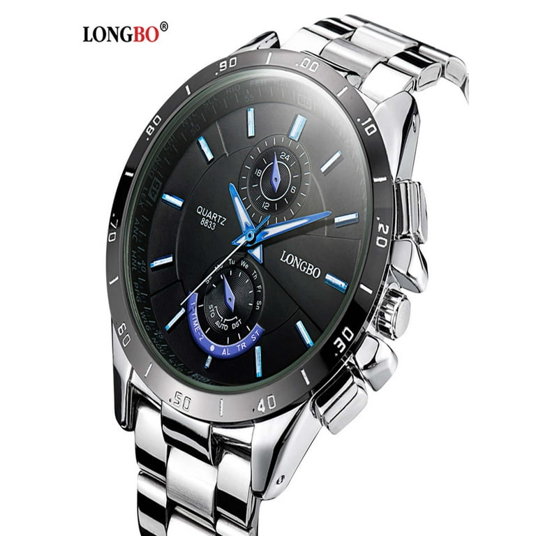 LONGBO 8833 Quartz Analog Wristwatch Sports Watches Waterproof Military Man Watch Alloy Strap Walmart