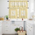 thumbnail image 3 of Stars Moon Kitchen Curtains Valances and Tiers Set of 3 Mystical Gorgeous Gold White Moon Star Tier Curtains and Valance with Rod Pocket for Small Windows, 27.5"x24", 3 of 9