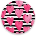 thumbnail image 3 of Coasters for Drinks Set of 4 Absorbent Ceramic Coasters with Cork Base, Striped Pink Heart Coffee Coaster Great Gift for Table, Housewarming, Birthday, Kitchen, Home Decor, 3 of 5