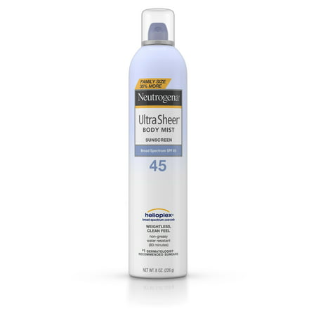 Neutrogena Ultra Sheer Sunscreen Spray SPF 45, Value Size, 8
