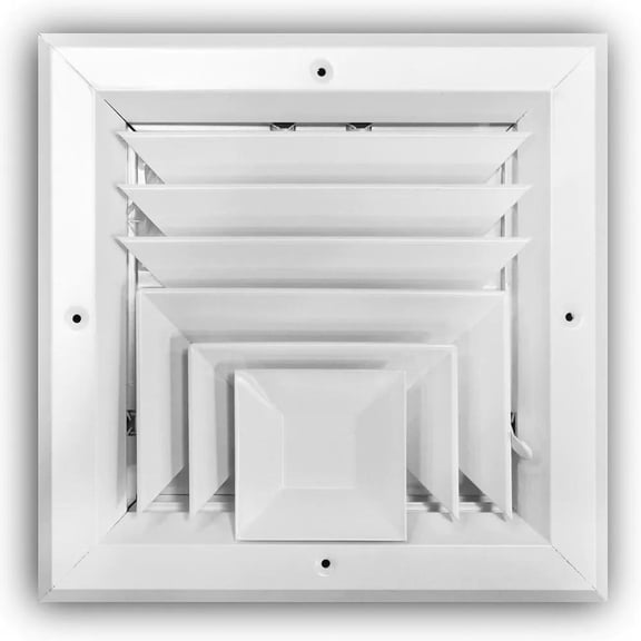 8 In. X 8 In. 3-Way Aluminum Square Wall/Ceiling Register