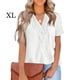 thumbnail image 4 of Sonducket Camisa de manga corta para mujer, cuello en V, para verano, playa, trabajo, cita, escuela, moda, blusas simples con blusa de encaje, Ropa, zapatos y accesorios Miscelánea Blanco SG, 4 of 6