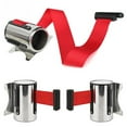 thumbnail image 4 of Stainless Stanchion Queue Barrier Wall Mount Crowd Control Retractable Shop Red-3M, 4 of 8