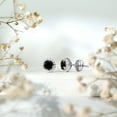 thumbnail image 4 of Rosec Jewels Lab Grown Black Diamond Stud Earrings with Moissanite for Women (AAAA Grade), 14K White Gold, 4 of 9
