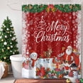 thumbnail image 4 of Merry Christmas Shower Curtains for Bathroom, Xmas Santa Elk Snowman Gifts Bell Winter Snowflake Red Waterproof Fabric Shower Curtain for Bathroom Bathtub Decoration, Machine Washable, 36"x72", 4 of 9