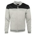 thumbnail image 4 of Men's Tracksuit Set Two Piece Athletic Jogger Pants Full Zip Long Sleeve Top, Black Light Grey, XL, 4 of 6