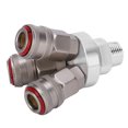 thumbnail image 1 of Pneumatic Component, G1/2in Thread Carbon Steel One-Handed Operation 3 Way Connector, Coupler For Connecting Pneumatic Pipes Grinders, 1 of 8