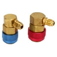 thumbnail image 3 of AC Quick Connector Adapter, Brass Metal 90 Degree Joint Wear Proof Air Conditioning Evacuation Adapter  For R134a Car, 3 of 8