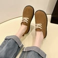 thumbnail image 4 of Lovskoo 2024 Women's Dress Leather Shoes Round Toe Small Flat Heel Collision Ladies Single Shoes Water Proof Brown, 4 of 7