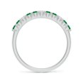 thumbnail image 2 of ANGARA Natural Round Emerald and Diamond Half Eternity Wedding Ring in 14K White Gold for Women (Size-2mm) | May Birthstone, Birthday, Anniversary, Jewelry Gift for Women | Natural Emerald Ring, 2 of 8